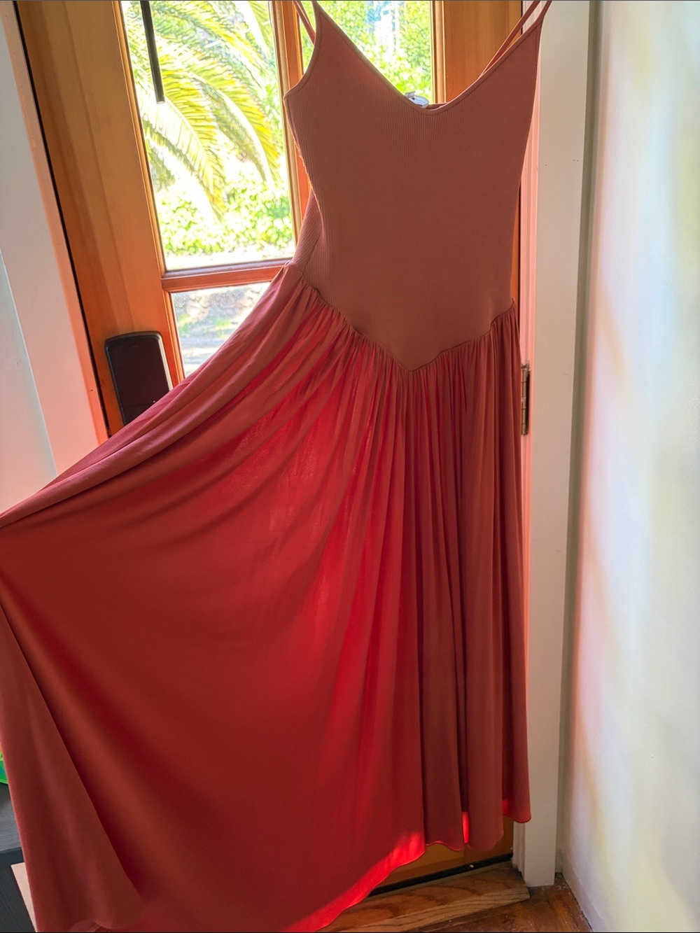 A.L.C. Sleeveless V-Neck Maxi Dress in Rust - Picture 3 of 5